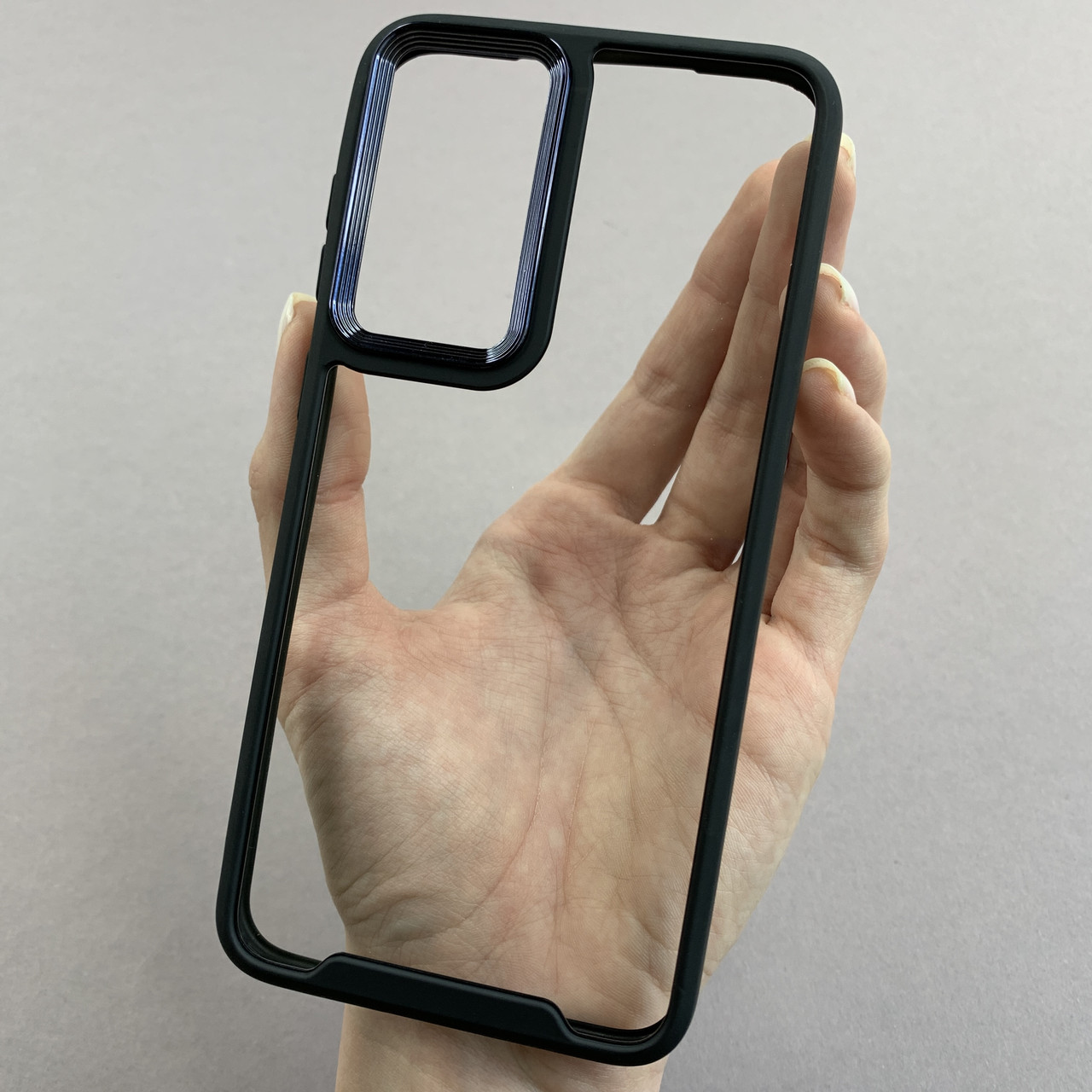 Чохол для Samsung Galaxy S23 Plus прозорий з бортиком для камери чохол на самсунг с23 плюс чорний k6h