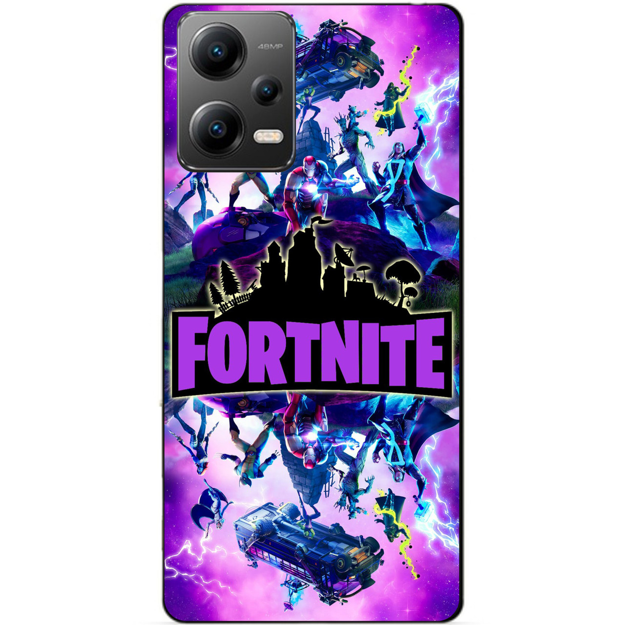 Силіконовий бампер чохол для Xiaomi Poco X5 5G з малюнком Fortnite Marvel