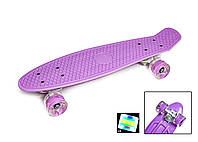 Пластборд Penny Board Лиловый со светящимися колесами