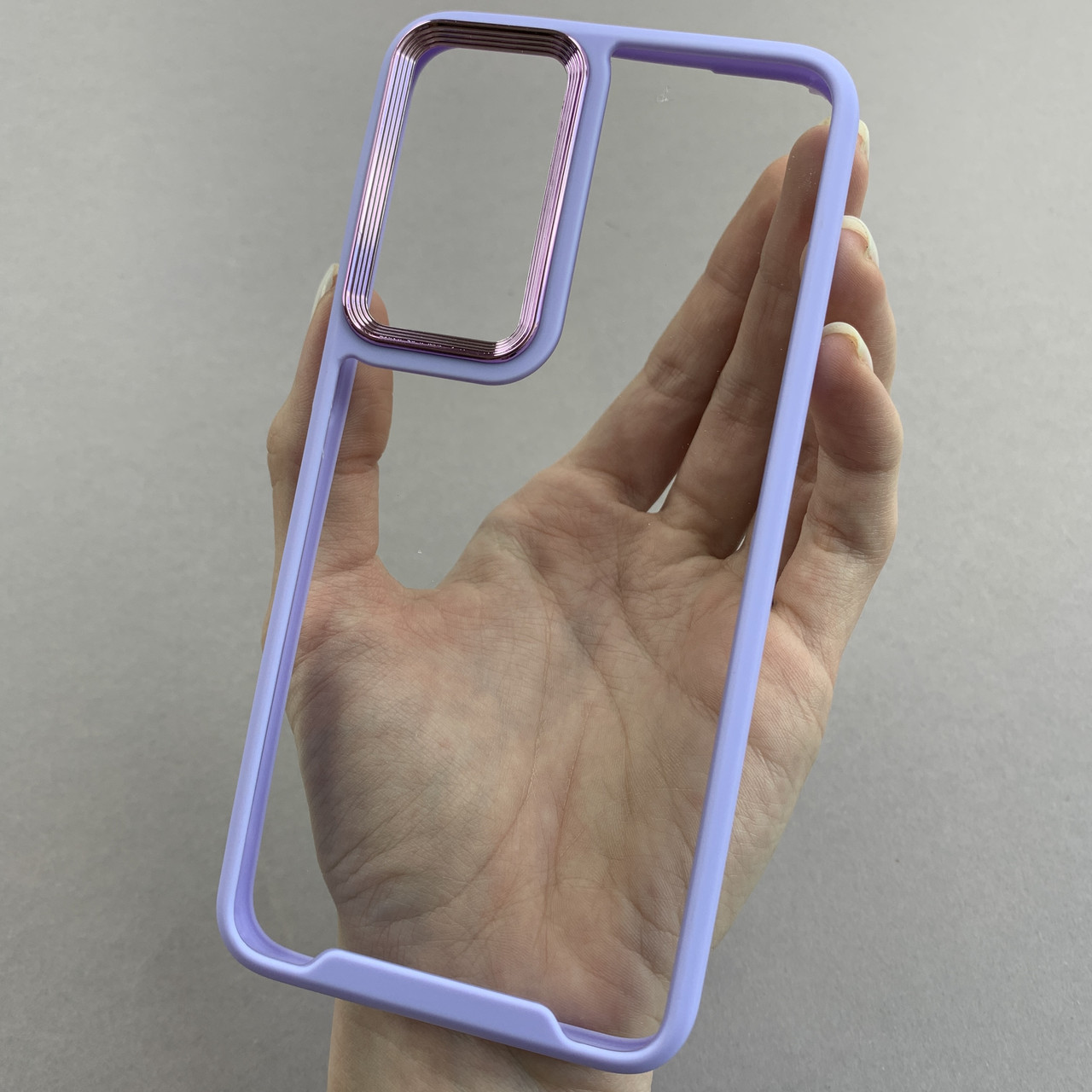Чохол для Samsung Galaxy S23 Plus прозорий з бортиком для камери чохол на самсунг с23 плюс бузковий k6h