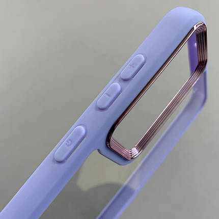 Чохол для Samsung Galaxy S23 Plus прозорий з бортиком для камери чохол на самсунг с23 плюс бузковий k6h, фото 3