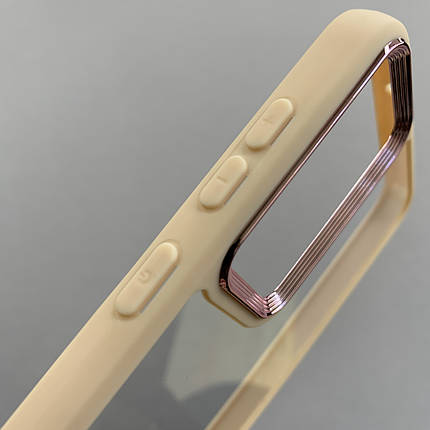 Чохол для Samsung Galaxy S23 Plus прозорий з бортиком для камери чохол на самсунг с23 плюс бежевий k6h, фото 3