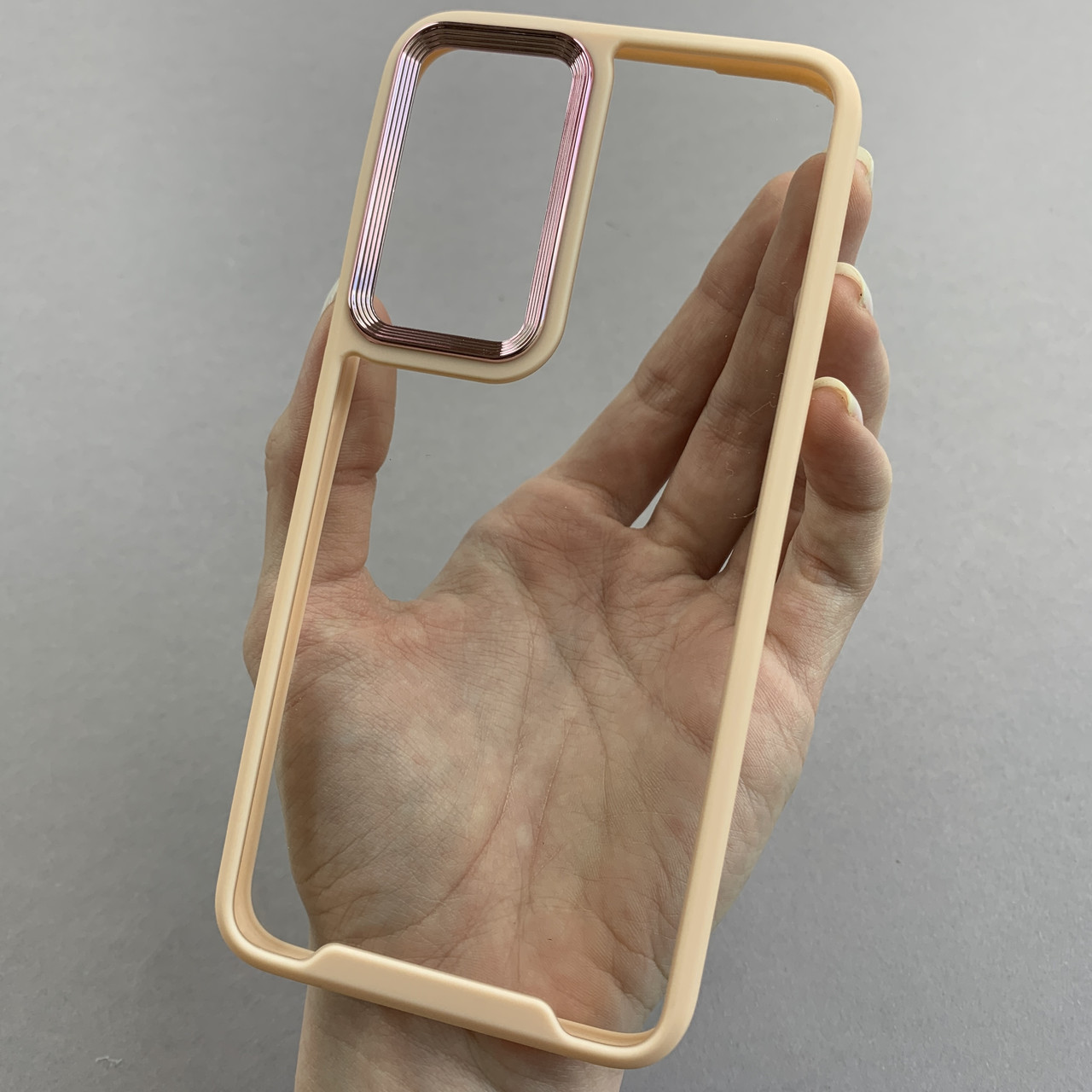Чохол для Samsung Galaxy S23 Plus прозорий з бортиком для камери чохол на самсунг с23 плюс бежевий k6h