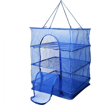 Складна сітка сушарка риби на 3 яруси 45×45×65см / Сітка для сушіння фруктів та овочів