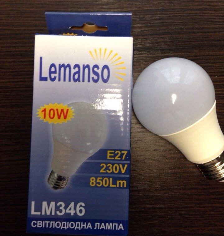 Лампа Lemanso св-ва 10W A60 E27 850LM 4500K мат. / LM346