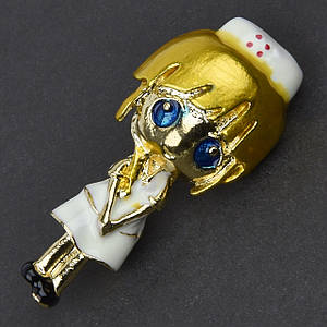 Брошка металева на золотистій основі Medicals в уніформі покрита кольоровою емаллю розмір 40х20 мм