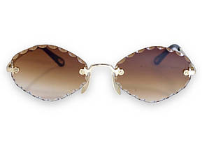 Сонцезахисні жіночі окуляри коричневі 9012-2, фото 2