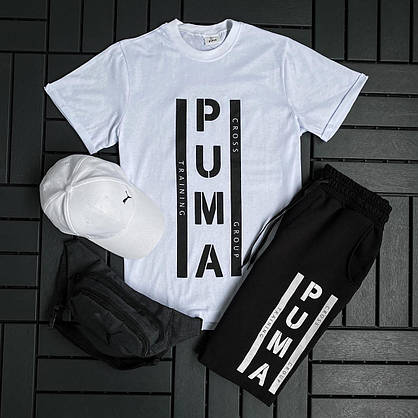 Спортивний костюм чоловічий PUMA комплекти для хлопців 2 в 1 чоловіча футболка та шорти сучасний повсякденний, фото 4