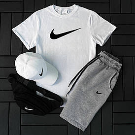 Чоловічий спортивний костюм Nike 4 в 1 стильний стильний молодіжний комплект футболка шорти кепка барсетка