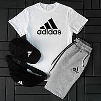 Мужской спортивный костюм Adidas футболка шорты комплект 2 в 1 комплект адидас двойка летний удобный легкий