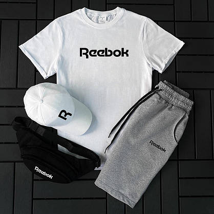 Cпортивний костюм Reebok чоловіча футболка шорти комплект 2 в 1 повсякденний зручний модний для хлопця стильний, фото 6