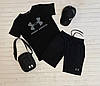 Спортивний костюм чоловічий модний спортивний костюм Under Armour комплект футболка шорти кепка сумка 4в1, фото 8