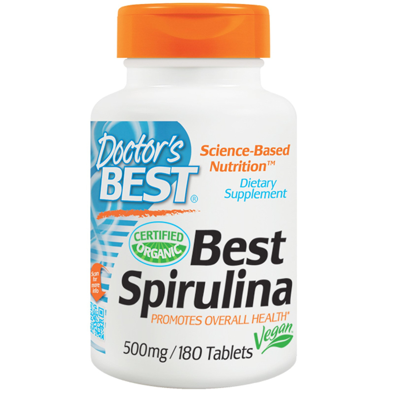 Спіруліна Doctor's Best, 500 мг, 180 таблеток. Зроблено в США., фото 1