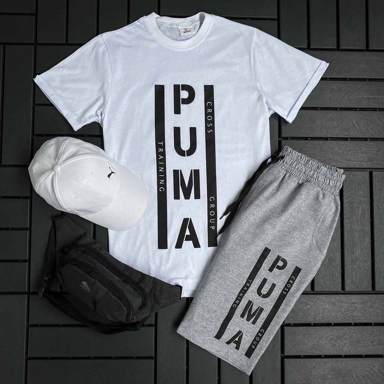 Літній спортивний костюм чоловічий Puma 2 в 1 для чоловіків футболки шорти зручні комплекти для двоїння