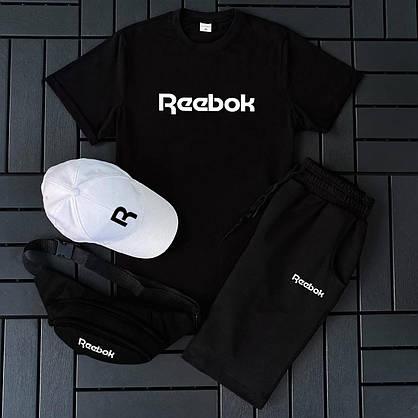 Cпортивний костюм Reebok чоловіча футболка шорти комплект 2 в 1 повсякденний зручний модний для хлопця стильний, фото 5