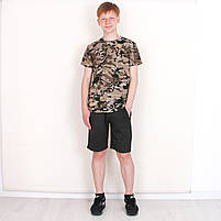 Костюм підлітковий на хлопчика з принтом Аніме літній із шортами вік від 10 до 15 років різні кольори, фото 4