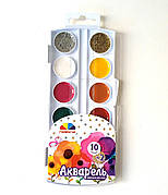Фарба акварельна 12 кольорів (10+2) Гамма