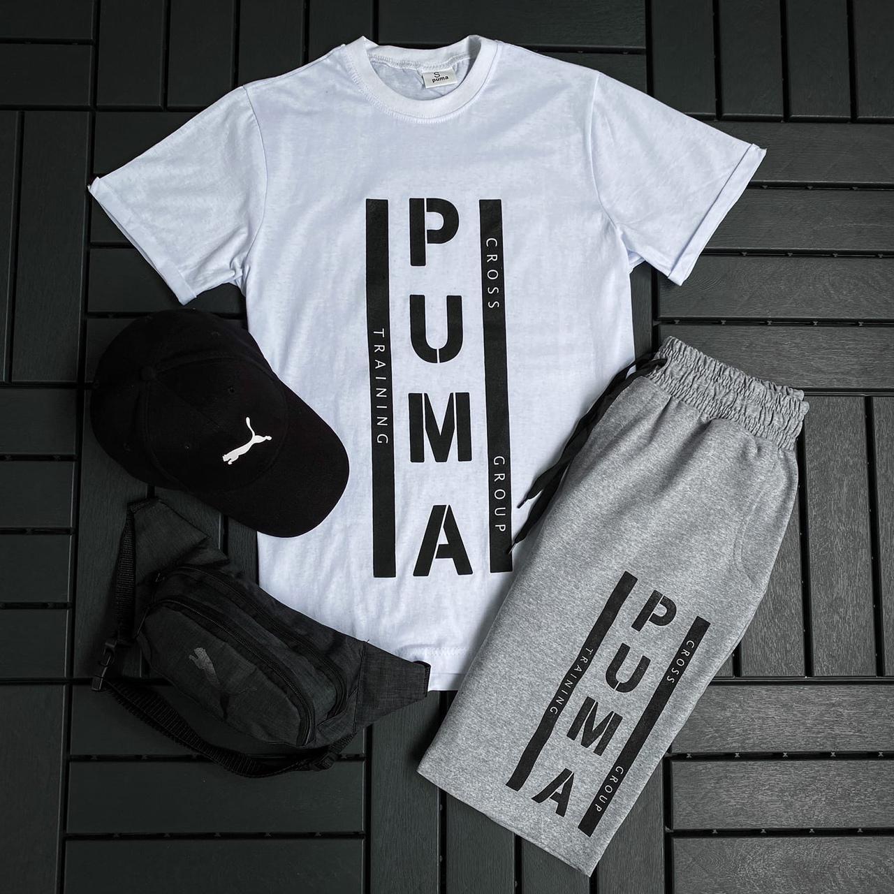 Спортивний костюм чоловічий PUMA комплекти для хлопців 2 в 1 чоловіча футболка та шорти сучасний повсякденний