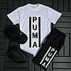 Мужской летний спортивный комплект Puma футболка шорты кепка 3 в 1 современный повседневный удобный, фото 7