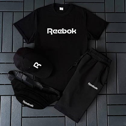 Чоловічий спортивний костюм Reebok футболка шорти комплект двійка 2в1 повсякденний для хлопця модний стильний, фото 6