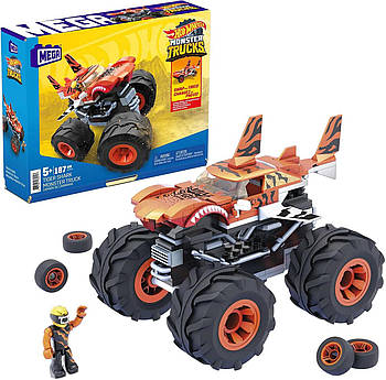 Машина Хот Вілс Тигрова Акула Конструктор Монстр Трак Hot Wheels Mega Construx Tiger Shark