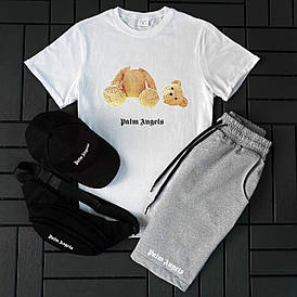 Спортивний костюм чоловічий Palm Angels 4в1 літній шорти футболка кепка барсетка комплекти літні для чоловіків