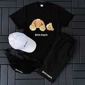 Чоловічий спортивний костюм Palm Angels шорти футболка кепка барсетка комплект 4 в 1 для хлопців стильні