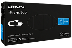 Нітрилові рукавички Nitrylex® Black чорні нестерильні M