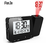 Цифровий годинник FanJu FJ3531 з проєкцією термометром гігрометром USB