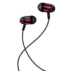 Навушники гарнітура провідні XO з мікрофоном, стерео, вакуумні, спортивні, червоні