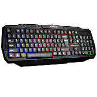 Игровая клавиатура XTRIKE ME, проводная, RGB подсветка, раскладка UA/RU/ENG, черная