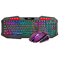 Игровой набор 2в1 XTRIKE ME, клавиатура и мышь, RGB подсветка, раскладка UA/RU/ENG, черный