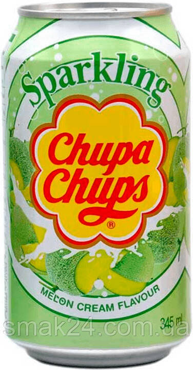 Напій газований зі смаком дині та вершків Chupa Chups Melon&Cream 345мл Корея