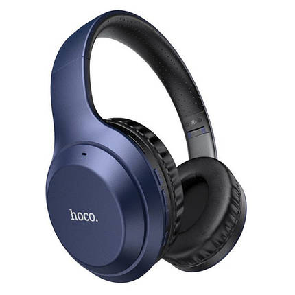Бездротові навушники HOCO, Bluetooth 5.0, AUX/FM/TF, до 8 годин роботи, сині, фото 2