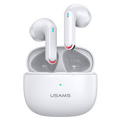 Бездротові Bluetooth навушники USAMS, BT5.2, 35/320mAh, 5h, білі