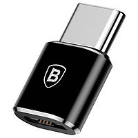 BASEUS mini Adapter | Адаптер переходник | Micro USB to Type-C | 2.4A | Черный