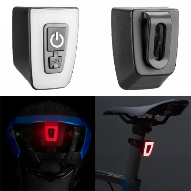 Велосипедний ліхтар габарит T11-15LED Red + кліпса + microUSB + 5 режимів