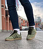 Чоловічі кросівки Adidas Gazelle Khaki (Хакі) Кеди для чоловіків Адідас Газель замш текстиль В'єтнам, фото 3