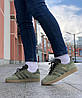 Чоловічі кросівки Adidas Gazelle Khaki (Хакі) Кеди для чоловіків Адідас Газель замш текстиль В'єтнам, фото 4