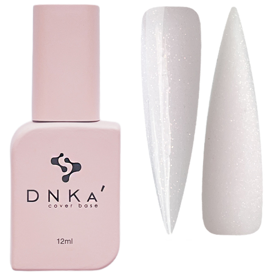 Камуфлююча кольорова база DNKa Cover Base, 12 мл №0042 Sparkling молочно-рожевий з блискітками опал