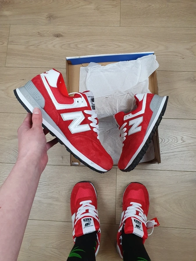 New Balance 574 Red White
