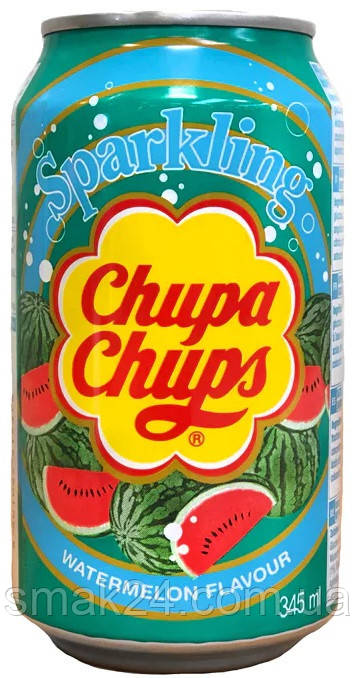Напій газований зі смаком кавуна Chupa Chups Watermelon 345мл Корея