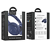 HOCO блютуз навушники, BT5.3, 7 годин роботи, AUX, Micro-SD, сині, фото 2