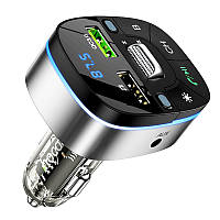 Hoco FM-трансмиттер для авто, 2USB, QC3.0, 18W/2A, BT5.0/MP3, черный