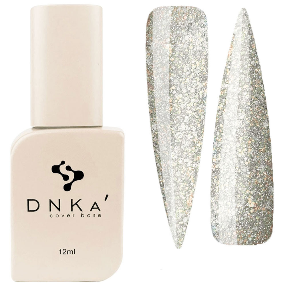 Камуфлююча кольорова база DNKa Cover Base, 12 мл №0051 Royal Золотий світловідбиваючий з паєтками