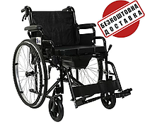 Коляска інвалідна, з санітарним оснащенням, без двигуна Karadeniz Medic G120 антибактеріальна оббивка,