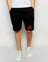 Чоловічі спортивні шорти Nike чорного кольору з червоним логотипом