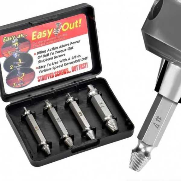 Набір насадок для викручування пошкоджених саморізів, шурупів Easy Out, фото 1
