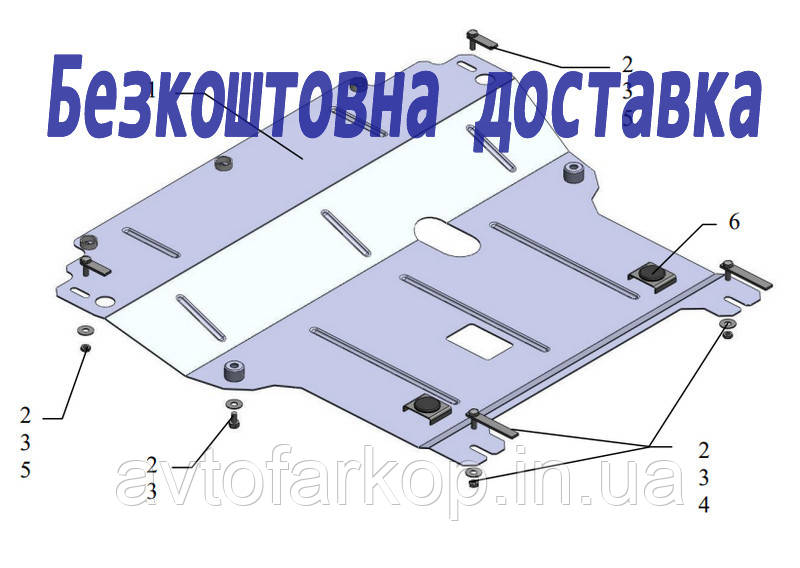 Захист двигуна Renault Scenic (2003-2009) (Захист двигуна Рено Сценик) Кольчуга, фото 1