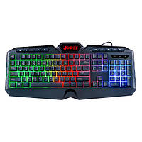 Проводная игровая клавиатура USB JEDEL K504 геймерская с цветной RGB подсветкой